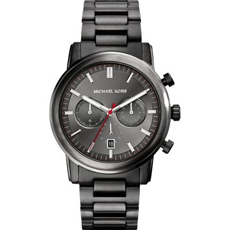 michael kors landaulet chronograph black stainless steel watch mk8371|Michael Kors slim runway watch.